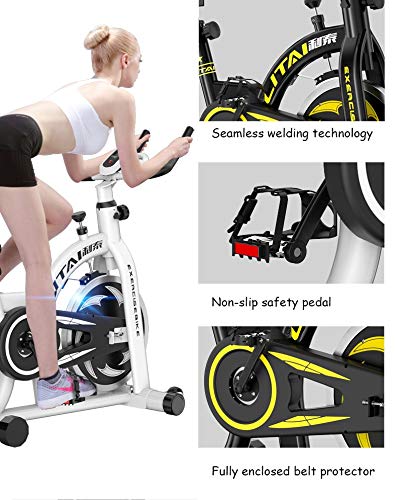 Bicicletas de Spinning Gimnasio Ultra silencioso Indoor Fitness Equipo de Ejercicio con Pantalla LCD (Color : Black, Size : 110 * 51 * 115cm)
