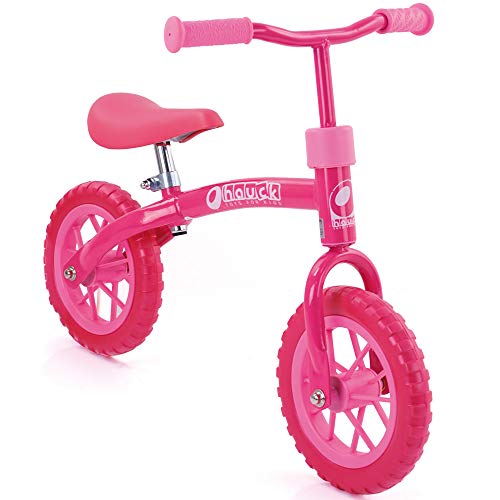Bicicletas sin pedales para niños E-Z Rider de Hauck Toys - rueda de 10 pulgadas, para niños a partir de 2 años, manillar y sillín ajustables en altura, rosa.