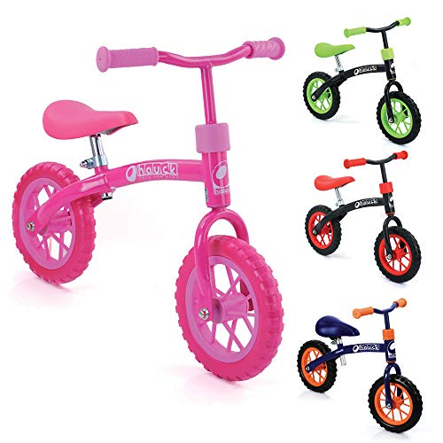 Bicicletas sin pedales para niños E-Z Rider de Hauck Toys - rueda de 10 pulgadas, para niños a partir de 2 años, manillar y sillín ajustables en altura, rosa. Bicicletas sin pedales para niños E-Z Rider de Hauck Toys - rueda de 10 pulgadas, para niños a partir de 2 años, manillar y sillín ajustables en altura, rosa.