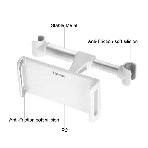 bidafun Car headrest tablet holder card holder, car rear seat headrest holder, for all 4’-12.7 inch smartphones and tablets - white bidafun Car headrest tablet holder card holder, car rear seat headrest holder, for all 4’-12.7 inch smartphones and tablets - white