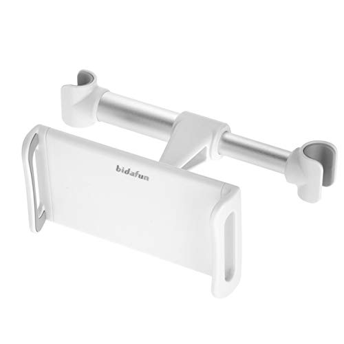 bidafun Car headrest tablet holder card holder, car rear seat headrest holder, for all 4’-12.7 inch smartphones and tablets - white bidafun Car headrest tablet holder card holder, car rear seat headrest holder, for all 4’-12.7 inch smartphones and tablets - white