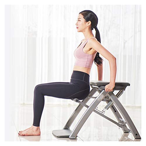 Bidema Yoga Multifuncional de Fitness Silla de Pilates Recuperación Post-Parto Abdominal Músculos Banco asistida Yoga de la Silla Plegable Silla Cuerpo (Color : Negro)