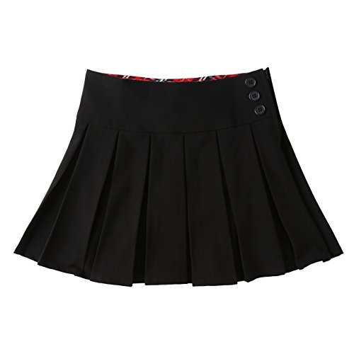 Bienzoe Niña Elástico Plisado Teflon Uniforme Escolar Danza Falda Negro 10 Bienzoe Niña Elástico Plisado Teflon Uniforme Escolar Danza Falda Negro 10