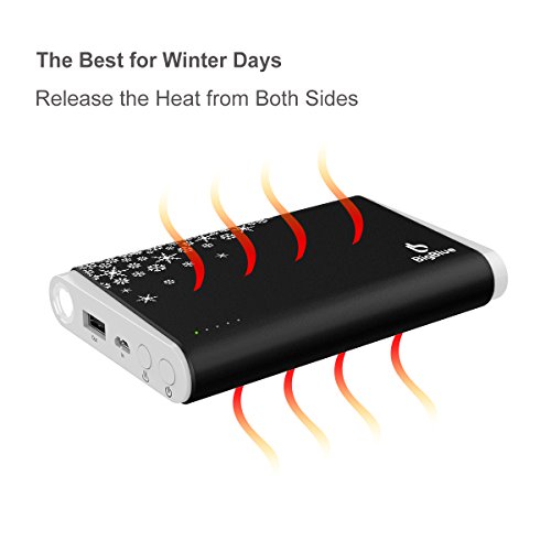 BigBlue 10000mAh Calentadores de Mano USB Recargable, Hand Warmer Portátil con Batería Externa y Luz LED de Emergencia Rojo (Versión de Navidad, Negro) BigBlue 10000mAh Calentadores de Mano USB Recargable, Hand Warmer Portátil con Batería Externa y Luz LED de Emergencia Rojo (Versión de Navidad, Negro)