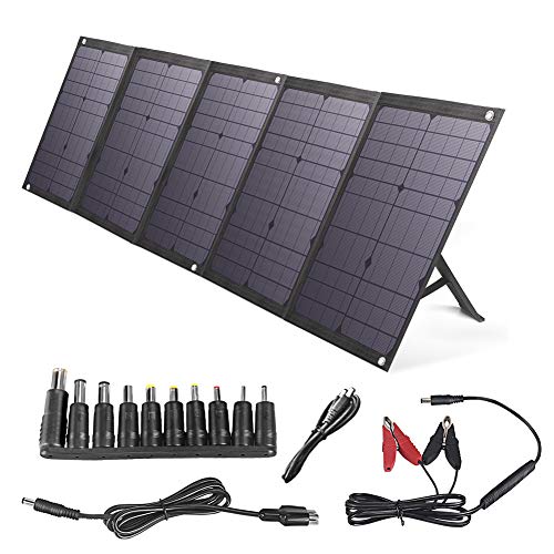 BigBlue 100W Cargador Solar Plegable Solar Panel con PD 45W Tipo-C, Dual USB Puertos y 12-18V DC Salida para Generador Portátil, Teléfono Celular o Batería, Carga Rápida