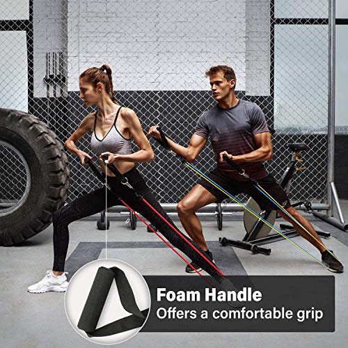 BIGFOX 11Pcs Set de Bandas de Resistencia Fitness, Cintas Elasticas Musculacion,5 Tubos de Látex, 2 Manijas, 2 Correas para Tobillos, Anclaje y Bolsa de Transporte. BIGFOX 11Pcs Set de Bandas de Resistencia Fitness, Cintas Elasticas Musculacion,5 Tubos de Látex, 2 Manijas, 2 Correas para Tobillos, Anclaje y Bolsa de Transporte.