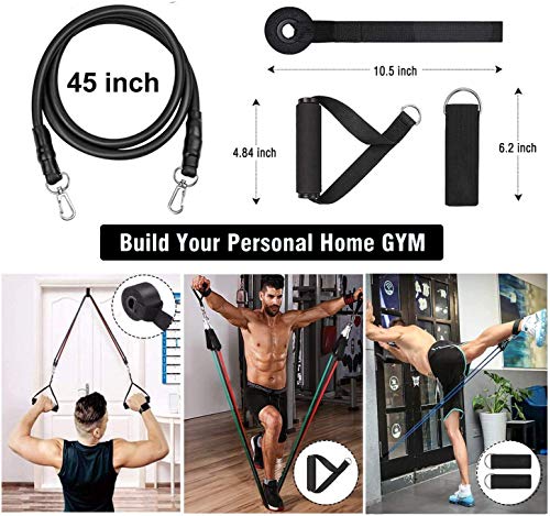 BIGFOX 11Pcs Set de Bandas de Resistencia Fitness, Cintas Elasticas Musculacion,5 Tubos de Látex, 2 Manijas, 2 Correas para Tobillos, Anclaje y Bolsa de Transporte. BIGFOX 11Pcs Set de Bandas de Resistencia Fitness, Cintas Elasticas Musculacion,5 Tubos de Látex, 2 Manijas, 2 Correas para Tobillos, Anclaje y Bolsa de Transporte.