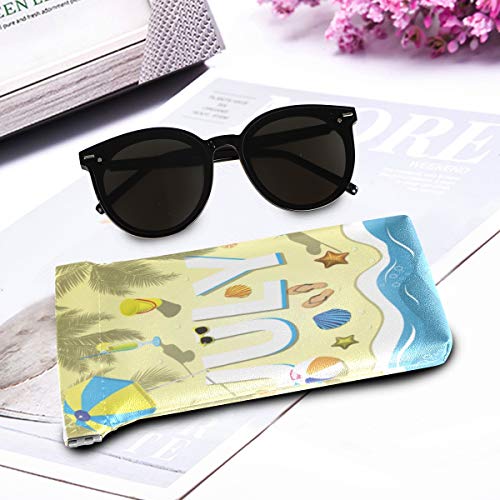 BIGJOKE Tropical July Ocean Beach Palm Tree - Bolsa para gafas de sol (microfibra)