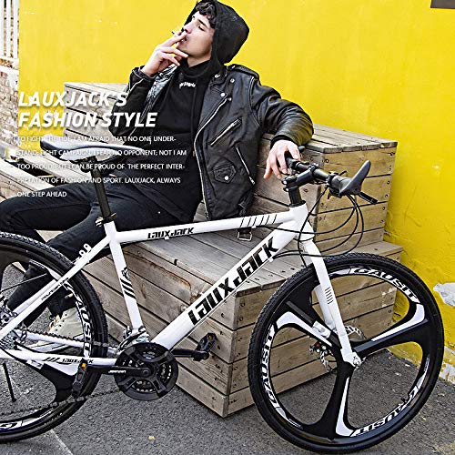 Bike Bicicleta para Hombre 26 Pulgadas Bike Bicicleta De Una Velocidad con Frenos De Posavasos Y Neumáticos Anchos con Suspensión,Rojo,M