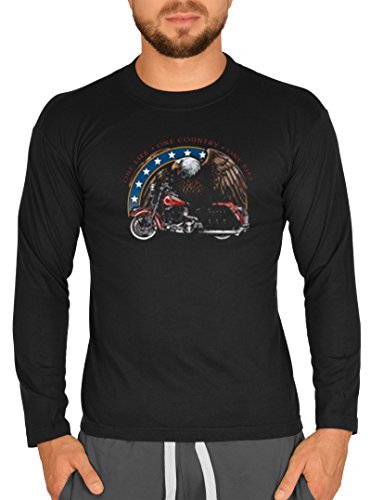 Biker Camisa – One Life – One Country – One Bike – Camiseta de manga larga para verdadera Kerle negro 3XL