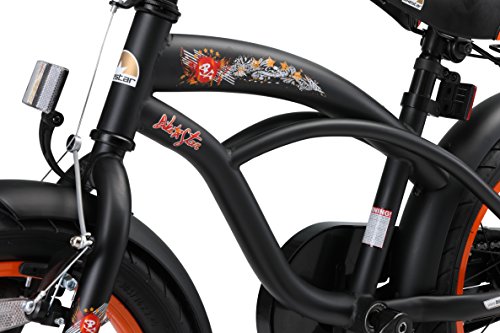 BIKESTAR Bicicleta Infantil para niños y niñas a Partir de 4 años | Bici 16 Pulgadas con Frenos | 16" Edición Cruiser Negro