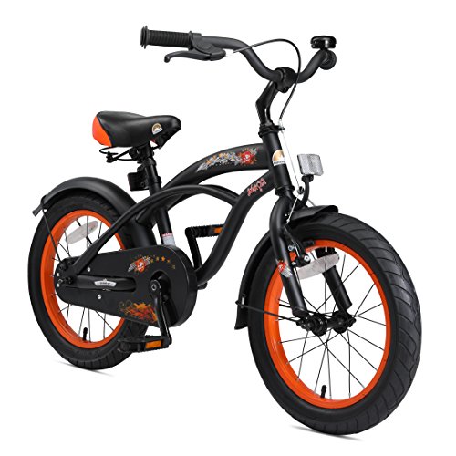 BIKESTAR Bicicleta Infantil para niños y niñas a Partir de 4 años | Bici 16 Pulgadas con Frenos | 16" Edición Cruiser Negro BIKESTAR Bicicleta Infantil para niños y niñas a Partir de 4 años | Bici 16 Pulgadas con Frenos | 16" Edición Cruiser Negro