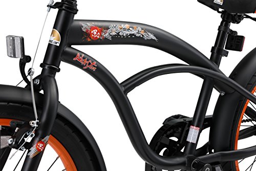 BIKESTAR Bicicleta Infantil para niños y niñas a Partir de 6 años | Bici 20 Pulgadas con Frenos | 20" Edición Cruiser Negro