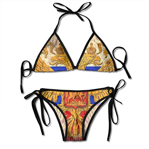 Bikini para Mujer con Vendaje Trajes de BaƱo de Halter con Bandera Rusa Traje de BaƱo de Dos Piezas Bikini para Mujer con Vendaje Trajes de BaƱo de Halter con Bandera Rusa Traje de BaƱo de Dos Piezas