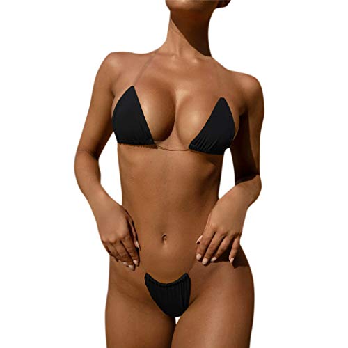 Bikinis Mujer 2019 Brasileños SHOBDW Color Sólido Conjunto de Bikini Push Up Traje de Baño Mujer Dos Piezass Tanga Mujer Vendaje Acolchado Bra Bandeau Bañadores de Mujer Sexy(Negro,M) Bikinis Mujer 2019 Brasileños SHOBDW Color Sólido Conjunto de Bikini Push Up Traje de Baño Mujer Dos Piezass Tanga Mujer Vendaje Acolchado Bra Bandeau Bañadores de Mujer Sexy(Negro,M)