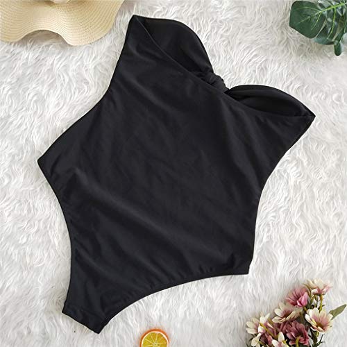 Bikinis Mujer 2019 SHOBDW Traje de BaƱo Mujer Una Pieza Vintage BaƱadores de Mujer Sin Tirantes Push Up Bikinis Monokini Solid Arco Vendaje BaƱador Espalda Descubierta(Negro,S) Bikinis Mujer 2019 SHOBDW Traje de BaƱo Mujer Una Pieza Vintage BaƱadores de Mujer Sin Tirantes Push Up Bikinis Monokini Solid Arco Vendaje BaƱador Espalda Descubierta(Negro,S)