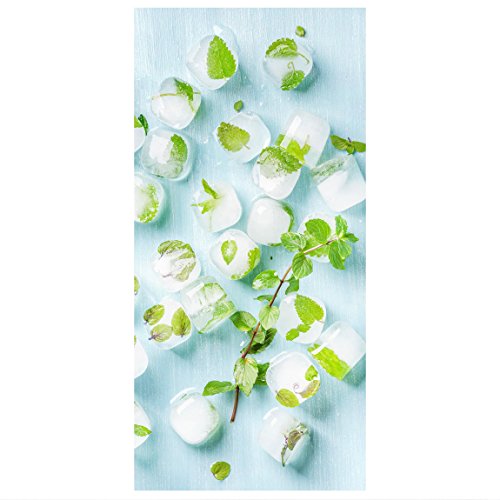 Bilderwelten Panel japones - Ice Cubes with Mint Leaves 250x120cm Paneles japoneses separadores de ambientes Cortina Paneles japoneses Cortina Cortinas Soporte: 250 x 120cm Incl. Soporte Transparente