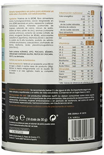 biManán - beFIT - Proteína para tonificar - Batido Chocolate - 18uds 540 gr