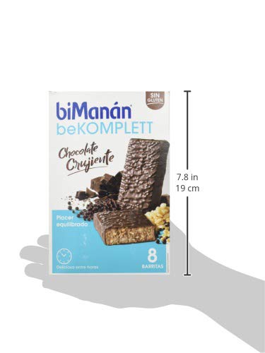 biManán - beKOMPLETT - Placer Equilibrado - Barritas Chocolate Crujiente - 8uds 280 gr
