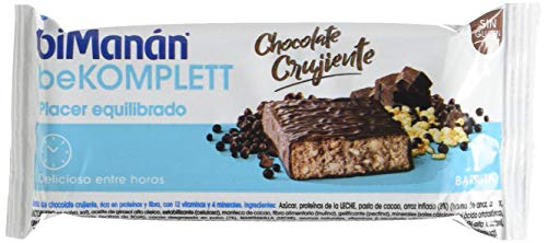 biManán - beKOMPLETT - Placer Equilibrado - Barritas Chocolate Crujiente - 8uds 280 gr