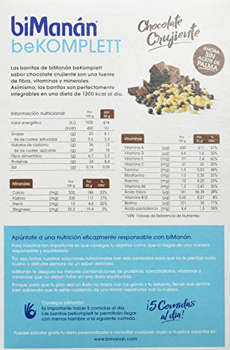 biManán - beKOMPLETT - Placer Equilibrado - Barritas Chocolate Crujiente - 8uds 280 gr biManán - beKOMPLETT - Placer Equilibrado - Barritas Chocolate Crujiente - 8uds 280 gr