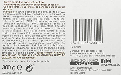 biManán - beSLIM - Sustitutivos para Adelgazar - Batido Chocolate - 6uds 300 gr biManán - beSLIM - Sustitutivos para Adelgazar - Batido Chocolate - 6uds 300 gr