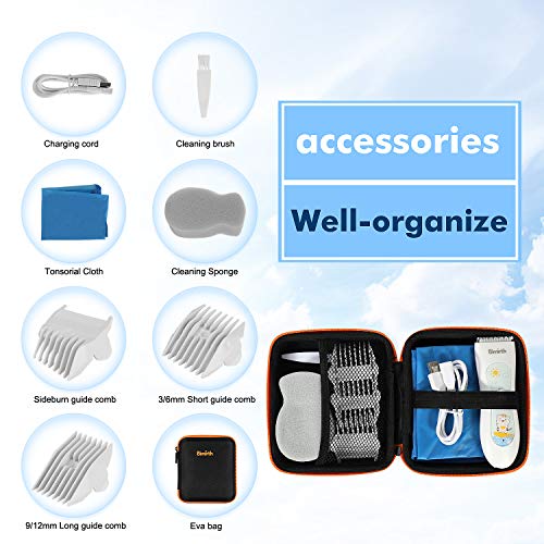 Bimirth Maquina Cortar Pelo para Bebe, Cortapelos Silencioso para Niños, en Bolsa para Fácil Almacenamiento, Recargable por USB, Resistente al Agua, 3 Peines Guía, con Safe Ceramic Blade (With Bag) Bimirth Maquina Cortar Pelo para Bebe, Cortapelos Silencioso para Niños, en Bolsa para Fácil Almacenamiento, Recargable por USB, Resistente al Agua, 3 Peines Guía, con Safe Ceramic Blade (With Bag)