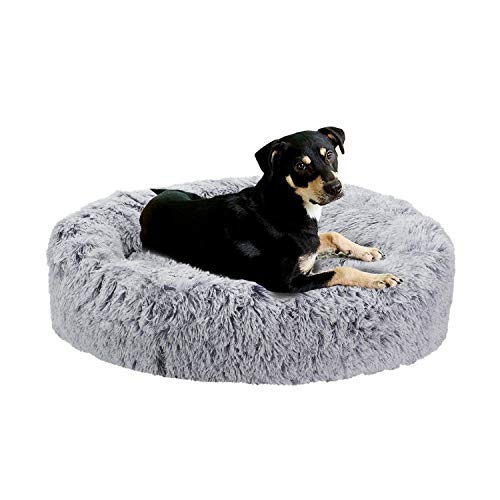 BingoPaw Cama para Perros, 70 x 70cm Cojín de Felpa Suave y Cálido para Mascotas, Colchoneta Gato Desmontable y Lavable, con Forro Impermeable y Base Antideslizante