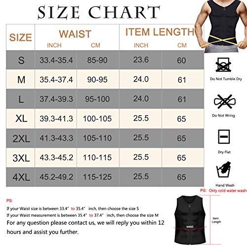 Bingrong Chaleco Sauna Hombre Fajas Reductoras Adelgazantes Hombres Compresion de Neopreno Chaleco para Adelgazante Sudoración con Cremallera para Deporte Fitness (Nergo, S) Bingrong Chaleco Sauna Hombre Fajas Reductoras Adelgazantes Hombres Compresion de Neopreno Chaleco para Adelgazante Sudoración con Cremallera para Deporte Fitness (Nergo, S)
