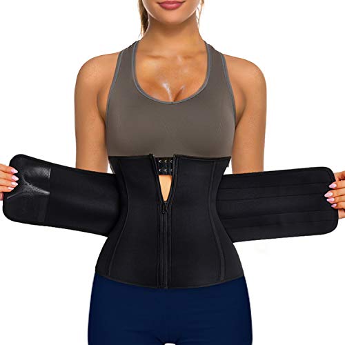 Bingrong Cintura Faja Deportiva Entrenador de Cintura Cremallera Neopreno Mujer Reductora Adelgazante Mujer de Firness Faja de Sauna para Adelgazar Cinturón de Sudoración Bingrong Cintura Faja Deportiva Entrenador de Cintura Cremallera Neopreno Mujer Reductora Adelgazante Mujer de Firness Faja de Sauna para Adelgazar Cinturón de Sudoración