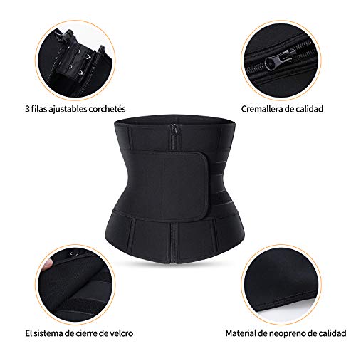 Bingrong Cintura Faja Deportiva Entrenador de Cintura Cremallera Neopreno Mujer Reductora Adelgazante Mujer de Firness Faja de Sauna para Adelgazar Cinturón de Sudoración Bingrong Cintura Faja Deportiva Entrenador de Cintura Cremallera Neopreno Mujer Reductora Adelgazante Mujer de Firness Faja de Sauna para Adelgazar Cinturón de Sudoración