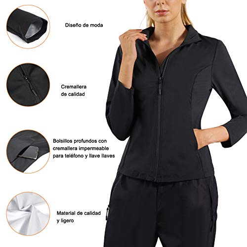Bingrong Cortavientos Mujer Running Transpirable Chaqueta Deportiva Mujer Abrigos Impermeable Running Traje Sudoracion para Fitness Bingrong Cortavientos Mujer Running Transpirable Chaqueta Deportiva Mujer Abrigos Impermeable Running Traje Sudoracion para Fitness