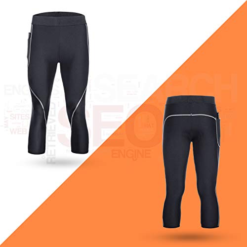 Bingrong Pantalones para Adelgazar Hombre Pantalón de Sudoración Adelgazar Pantalones de Neopreno para Ejercicio para Pérdida de Peso Deportivo (Negro, M)