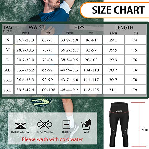 Bingrong Pantalones para Adelgazar Hombre Pantalón de Sudoración Adelgazar Pantalones de Neopreno para Ejercicio para Pérdida de Peso Deportivo (Negro, M)