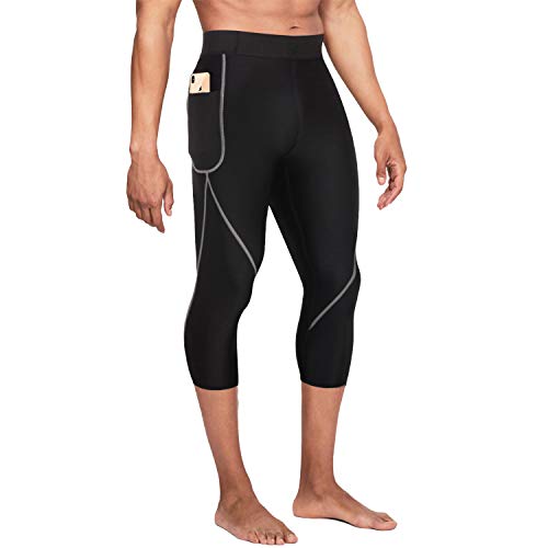 Bingrong Pantalones para Adelgazar Hombre Pantalón de Sudoración Adelgazar Pantalones de Neopreno para Ejercicio para Pérdida de Peso Deportivo (Negro, L)