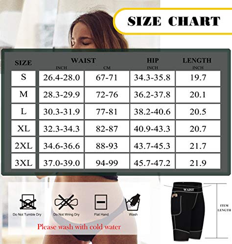 Bingrong Pantalones para Adelgazar Mujer Pantalón de Sudoración Adelgazar Pantalones Cortos de Neopreno térmicos para Ejercicio para Pérdida de Peso Deportivo (Negro, Medium)