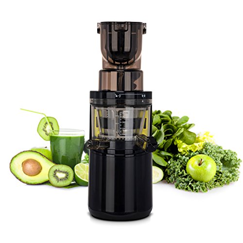 Bio Chef Atlas Whole Slow Juicer Pro – Extractor de zumos, 350W, 40 RPM, Licuadora Prensado en Frío. Garantía de por Vida en el Motor. (Negro)