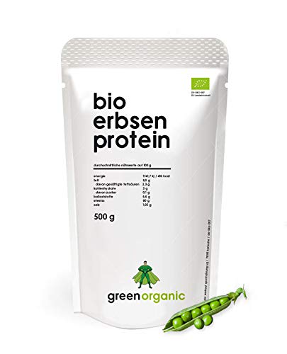 Bio Premium - Polvo de patógeno de proteína de guisante, 100% aislado de proteína de guisante, vegano, polvo de proteínas, puro, sin gluten, 500 g