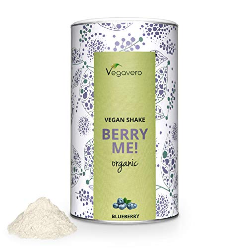 BIO Proteína Vegana + MACA y GUARANÁ Vegavero® | Batidos Saciantes + Masa Muscular + Bebida Energética en Polvo | Aislado de Guisante y Arroz | Sin Soja Ni Gluten | 500 g | Vegan Protein Berry Me