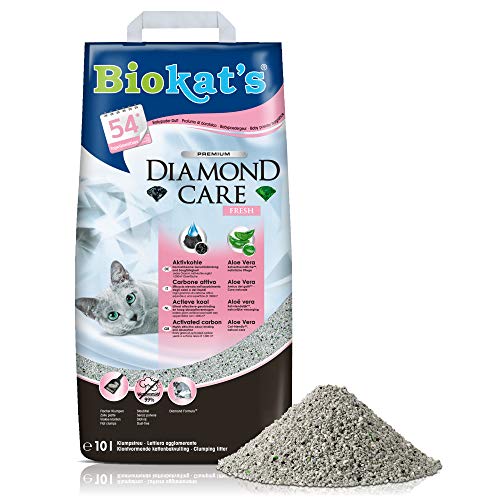 Biokat's Diamond Care Fresh, con fragancia - Arena fina con carbón activo y aloe vera 1 saco (1 x 10 l)