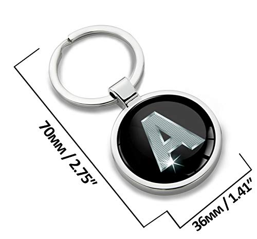 Biomar Labs® Llavero con Iniciales Personalizadas del Alfabeto de Metal en 3D, Plata para Hombres y Mujeres, Regalo de la Letra A KK 1