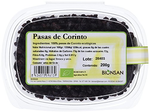 Bionsan Pasas de Corinto Ecológicas - 6 Cajitas de 200g- Total: 1200g (4191901)