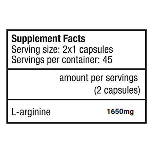 BIOTECH USA L-ARGININE 180 Cápsulas | 1,650 mg por porción | Bombas musculares y crecimiento muscular | Complemento alimenticio | NO Booster BIOTECH USA L-ARGININE 180 Cápsulas | 1,650 mg por porción | Bombas musculares y crecimiento muscular | Complemento alimenticio | NO Booster
