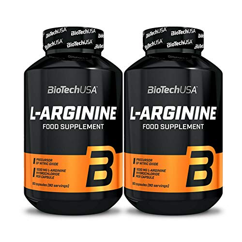 BIOTECH USA L-ARGININE 180 Cápsulas | 1,650 mg por porción | Bombas musculares y crecimiento muscular | Complemento alimenticio | NO Booster