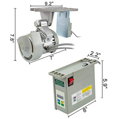 Bisujerro Motor de la Máquina de Coser 220V 550W Servo Motor de Ahorro de Energía sin Escobillas Máquina de Coser Industrial Velocidad Máxima 4500RPM Ahorro de Energía Silencioso y Sensible