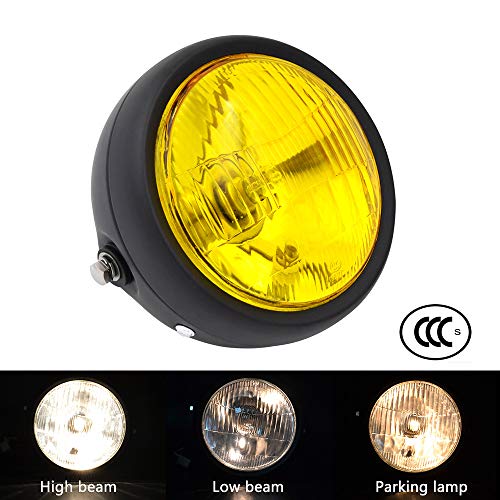 BJ Global Faro LED para motocicleta, compatible con Cafe Racer, Bobber y Touring, 16,5 cm