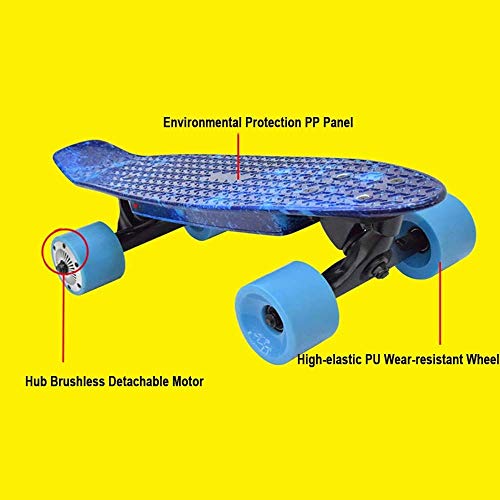 BJCNX Longboard de Arce Eléctrico, Monopatín Eléctrico con Control Remoto para Niños, Niños, Jóvenes, Principiantes, Adultos, Estilo Libre, Longboard, Monopatín, Crucero, A