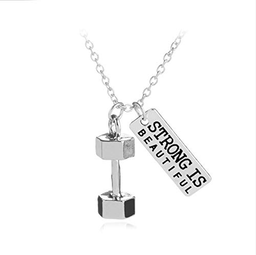 BJINUIY Levantamiento De Pesas Hombres Mujeres Deporte Barbell Mancuerna Regalo Gimnasio Collar Colgante Joyas Culturismo Collares Dia de la Madre BJINUIY Levantamiento De Pesas Hombres Mujeres Deporte Barbell Mancuerna Regalo Gimnasio Collar Colgante Joyas Culturismo Collares Dia de la Madre