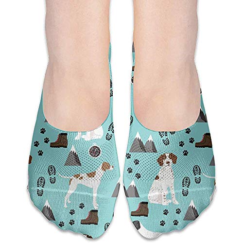 BK Creativity Calcetines De Deporte,Cojín Unisex Algodón Atlético Antideslizante Corte Bajo Forro Plano Calcetines Sin Espectáculo - Puntero Inglés Senderismo,20Cm