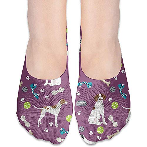 BK Creativity Calcetines Unisex,Cojín Unisex Algodón Atlético Antideslizante Corte Bajo Forro Plano Calcetines Sin Espectáculo - Puntero Inglés Toys2,20Cm